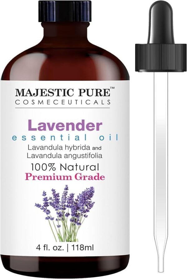 Majestic Pure Lavender Essential Oil 4oz - Therapeutic Grade for Relaxation