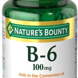 Nature’s Bounty Vitamin B6 100mg Tablets – Supports Energy Metabolism & Nervous System Health – 100 Ct