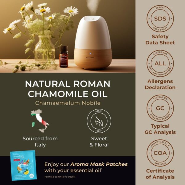 Chamomile Essential Oil Bottle – 100% Pure & Therapeutic Grade