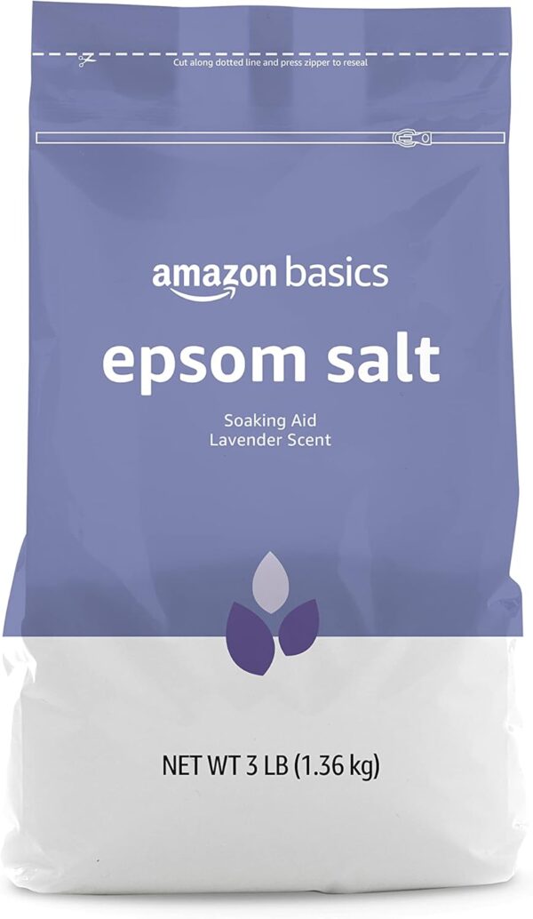 A bag of Pure Epsom Salt, ideal for muscle relaxation, stress relief, and soothing bath soaks.