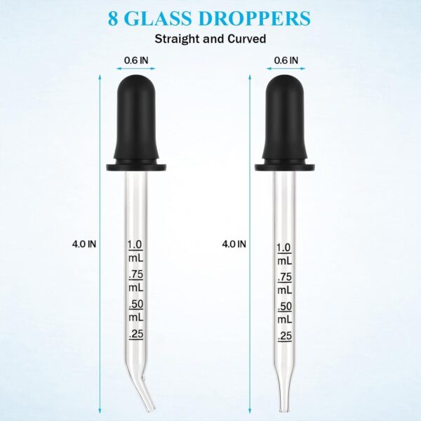 Glass Droppers Set of 8 | Precision Measurement for Oils & Liquid - Image 3