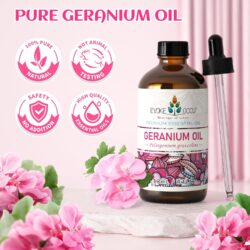 Geranium Essential Oil - Therapeutic Grade for Massage, Aromatherapy & Diffuser - 4oz