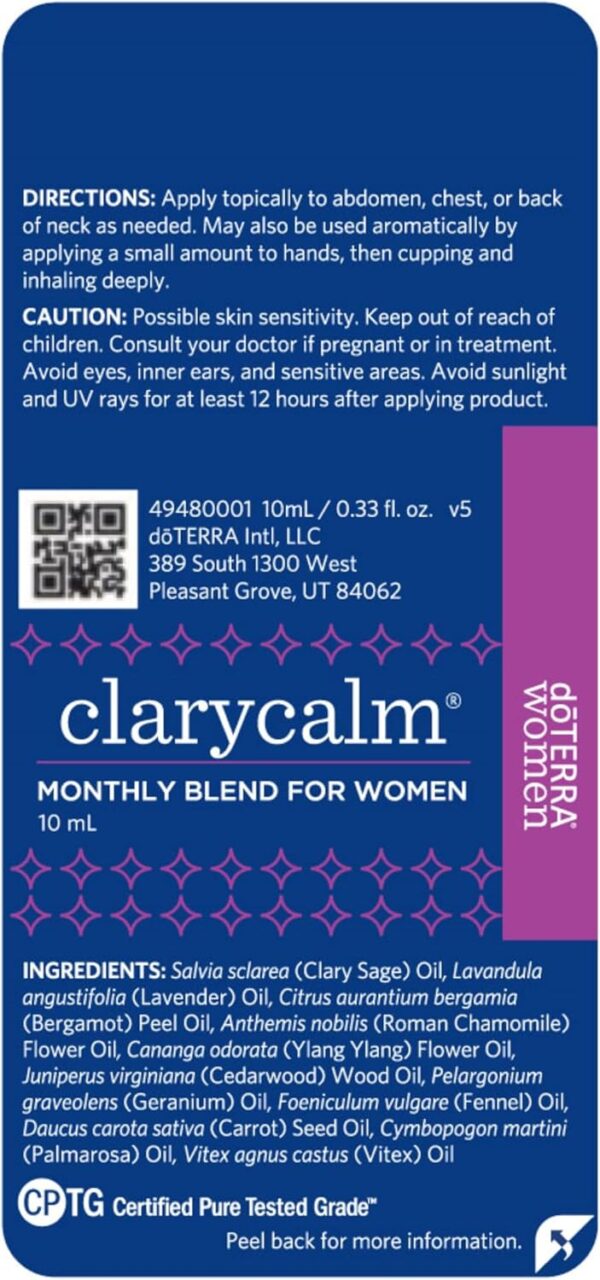 Natural ingredients of Clary Calm Essential Oil Blend, perfect for menstrual relief