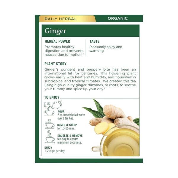 Traditional Medicinals Organic Ginger Tea 16 Bags - Soothing Herbal Tea