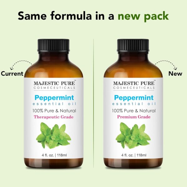 Majestic Pure Peppermint Essential Oil 4oz - Pure and Therapeutic Grade for Relaxation