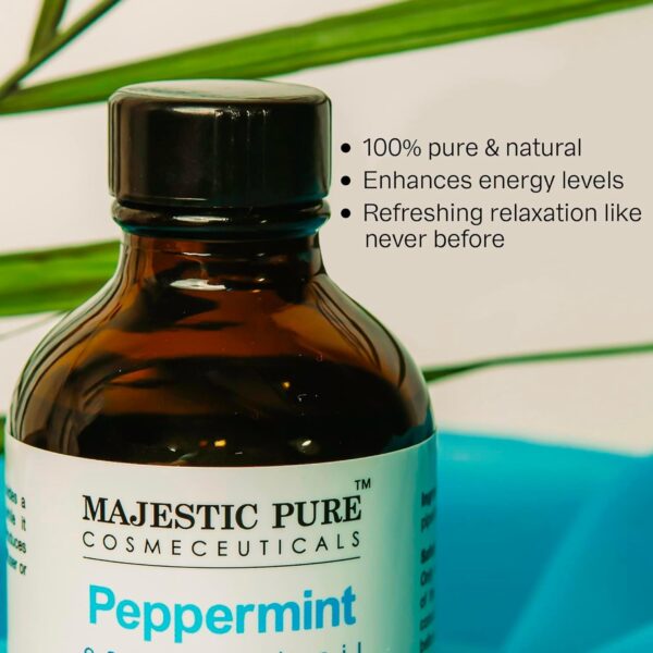 Majestic Pure Peppermint Essential Oil 4oz - Pure and Therapeutic Grade for Relaxation