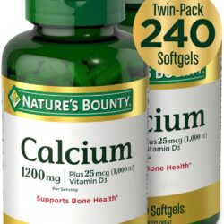 Nature's Bounty Calcium Plus Vitamin D3 Softgels, Bone Health & Immune Support, 120 Softgels