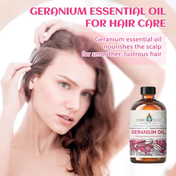 Geranium Essential Oil - Therapeutic Grade for Massage, Aromatherapy & Diffuser - 4oz