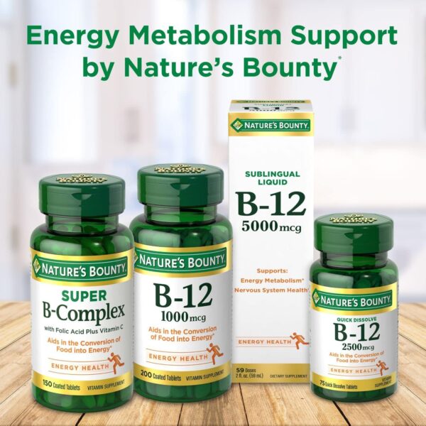 Nature’s Bounty Vitamin B6 100mg Tablets – Supports Energy Metabolism & Nervous System Health – 100 Ct