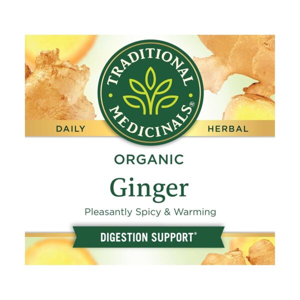 Traditional Medicinals Organic Ginger Tea 16 Bags - Soothing Herbal Tea