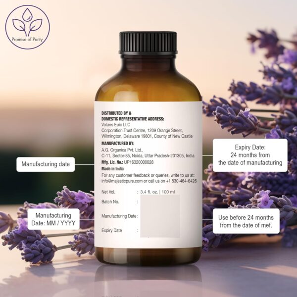 Majestic Pure Lavender Essential Oil 4oz - Therapeutic Grade for Relaxation