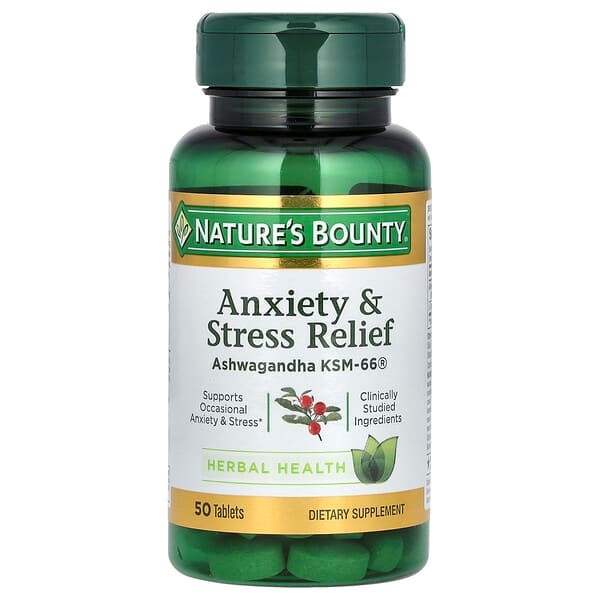 Nature's Bounty, Anxiety & Stress Relief, 50 Tablets