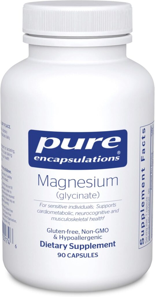 Pure Encapsulations Magnesium (Glycinate) - Supplement to Support Stress Relief, Sleep, Heart Health, Nerves, Muscles, and Metabolism* - with Magnesium Glycinate - 90 Capsules 